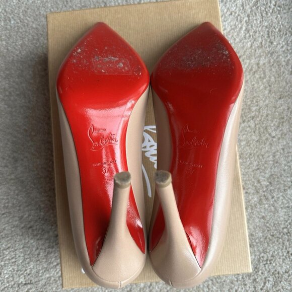 Christian Louboutin Apostrophy Pump 100 NAPPA Nude - Picture 10 of 16